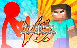 Red Stickman vs Monster School